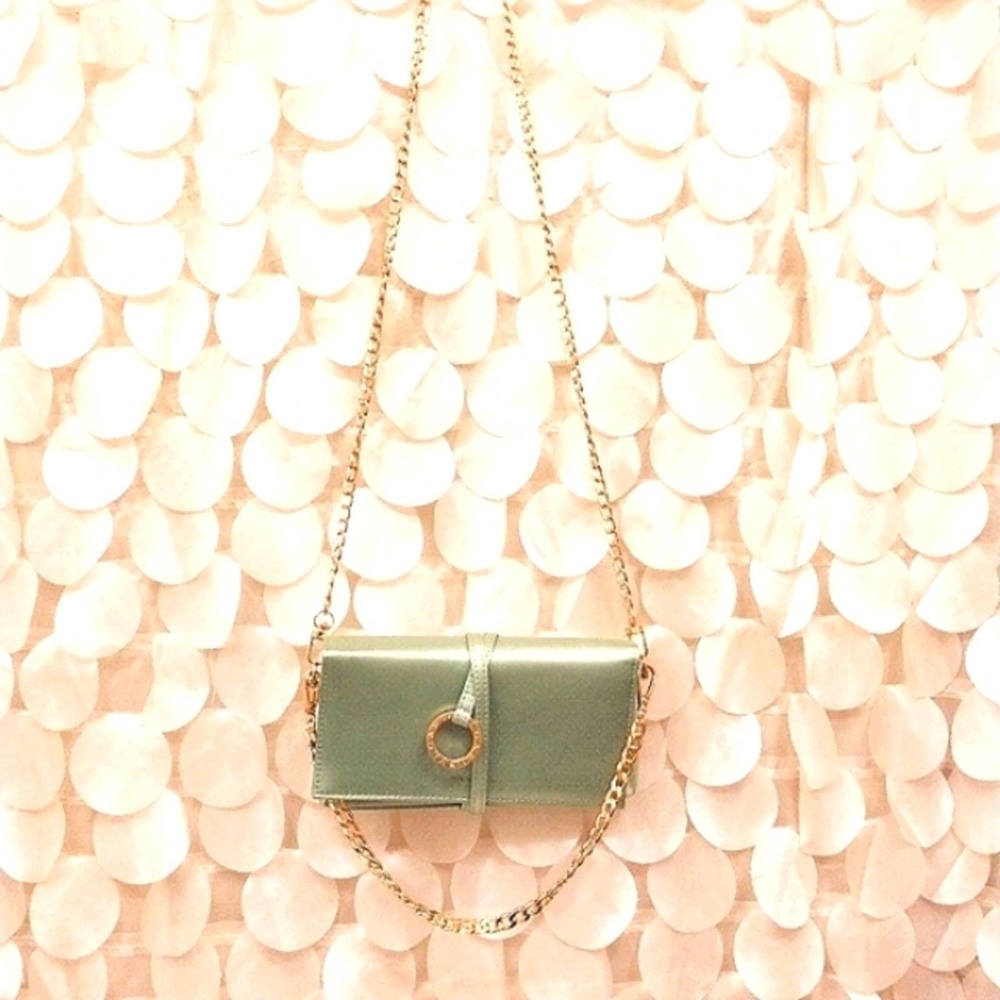 BVGARI with BOX CROSSBODY Authentic Satin Clutch Handbag w added 2 Gold … - Picture 13 of 16